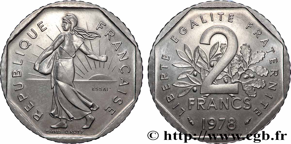 Essai de 2 francs Semeuse, nickel 1978 Pessac F.272/2 SPL+ 
