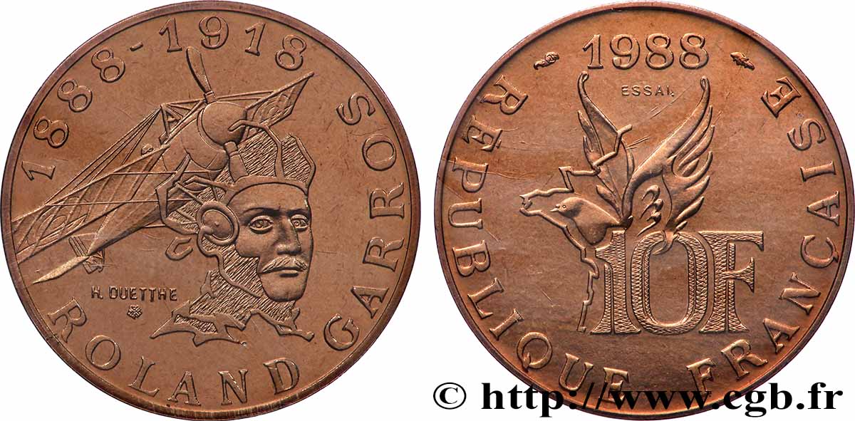 Essai de 10 francs Roland Garros 1988  F.372/1 FDC 