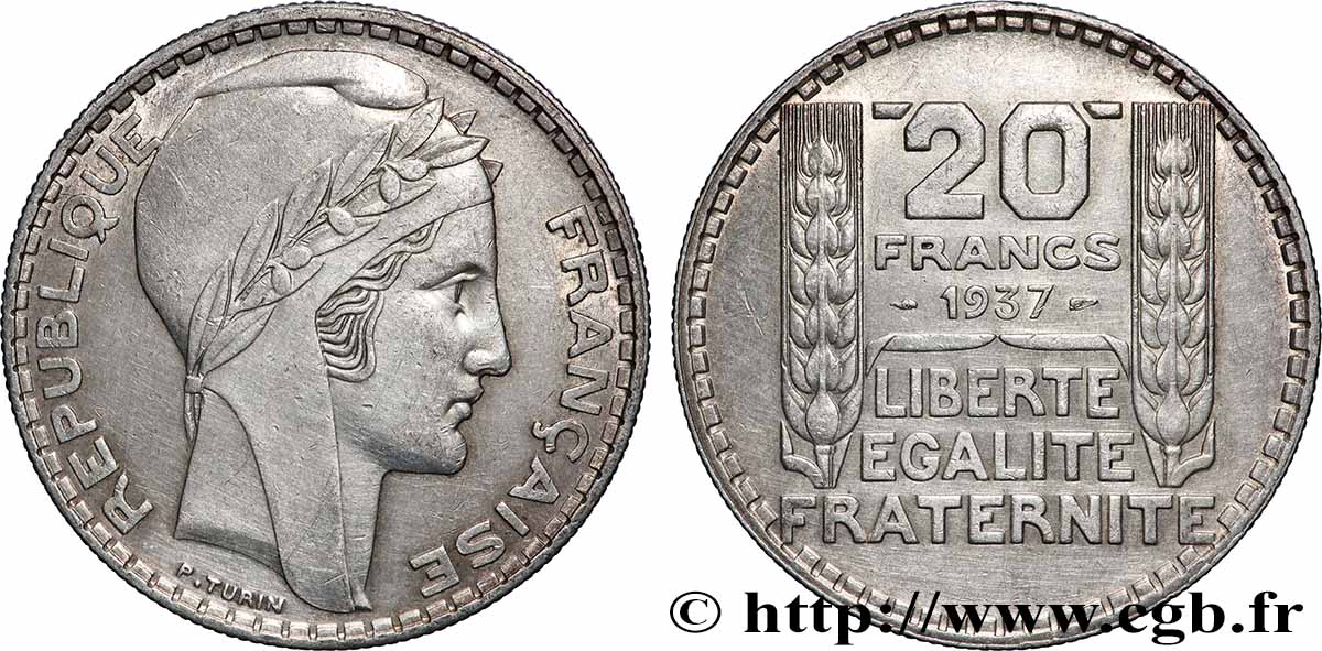 20 francs Turin 1937  F.400/8 SUP 