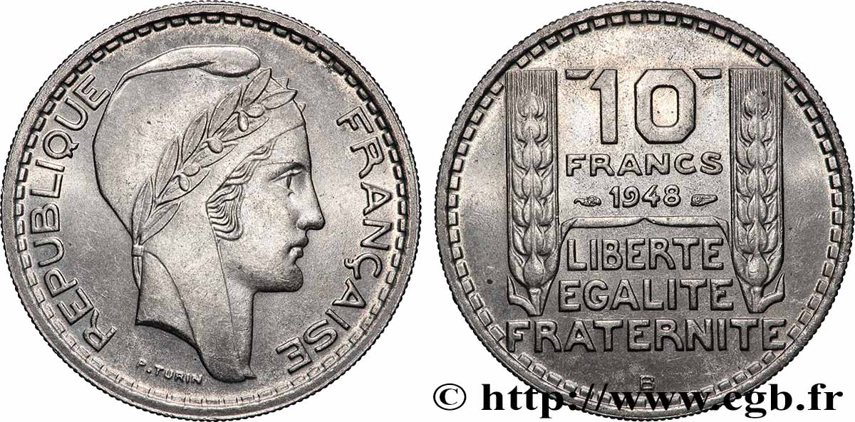10 francs Turin, petite tête 1948 Beaumont-Le-Roger F.362/5 SUP62 