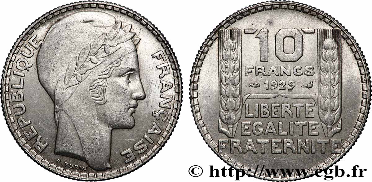 10 francs Turin 1929  F.360/2 SUP60 