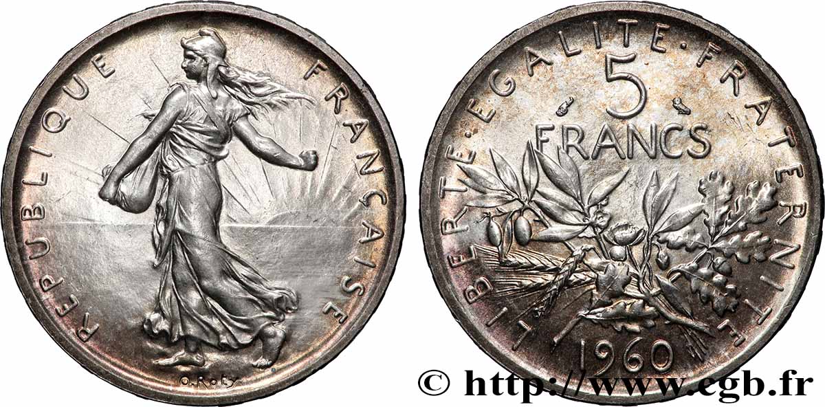 5 francs Semeuse, argent 1960 Paris F.340/4 FDC65 