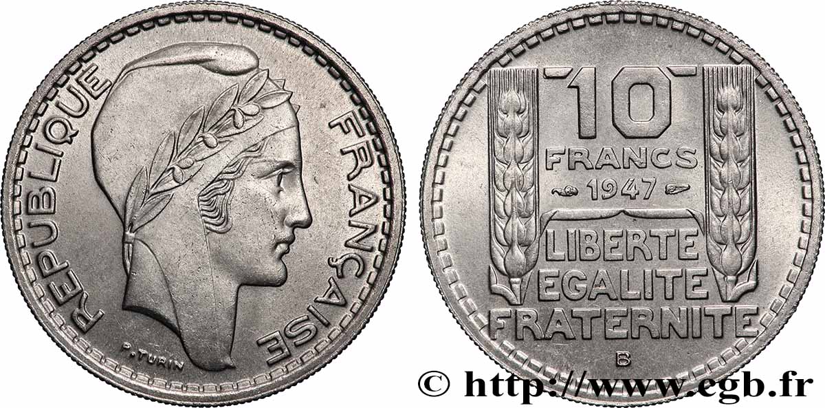 10 francs Turin, petite tête 1947 Beaumont-Le-Roger F.362/2 SPL63 
