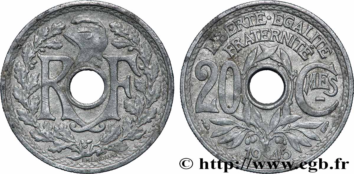 20 centimes Lindauer 1945  F.155/2 TTB 