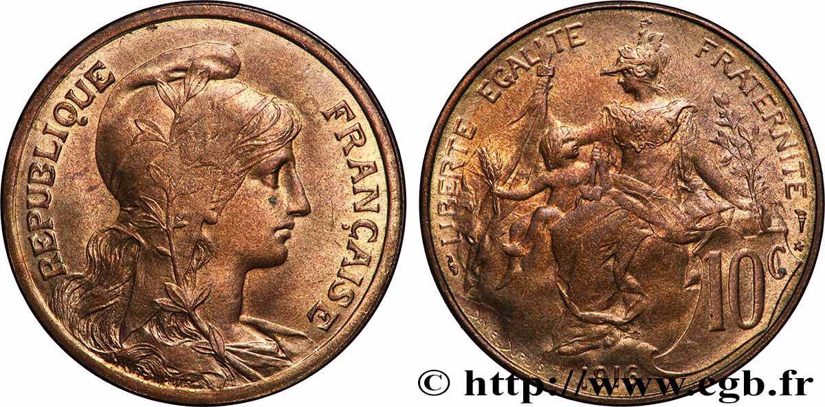 10 centimes Daniel-Dupuis 1916  F.136/27 SPL64 