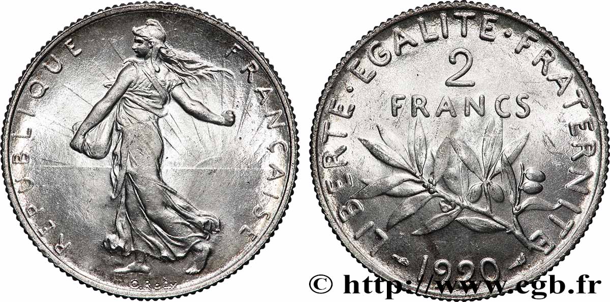 2 francs Semeuse 1920  F.266/22 SPL64 