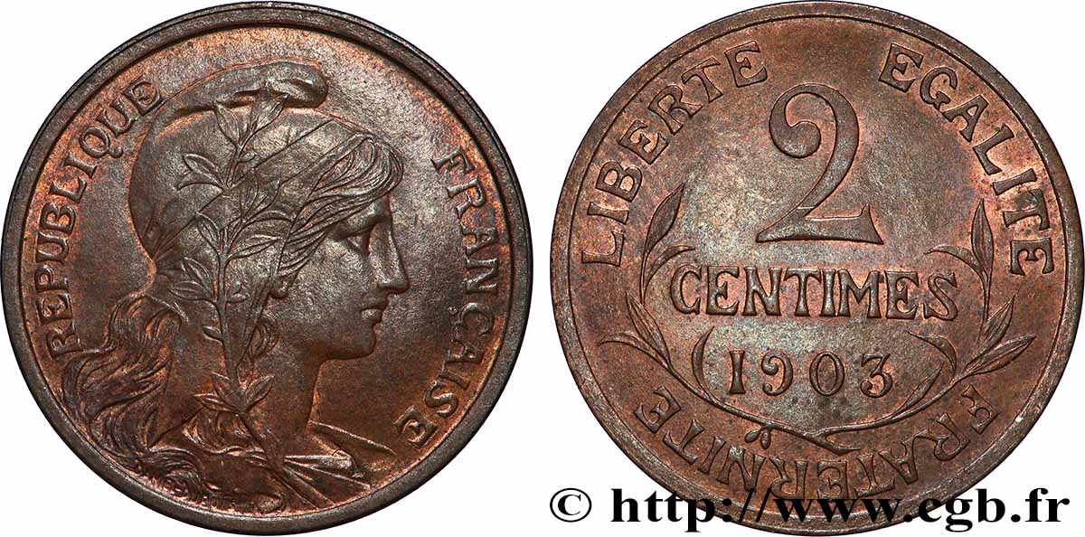 2 centimes Daniel-Dupuis 1903 Paris F.110/8 SPL63 