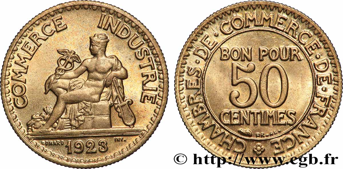 50 centimes Chambres de Commerce 1923 Paris F.191/5 ST65 