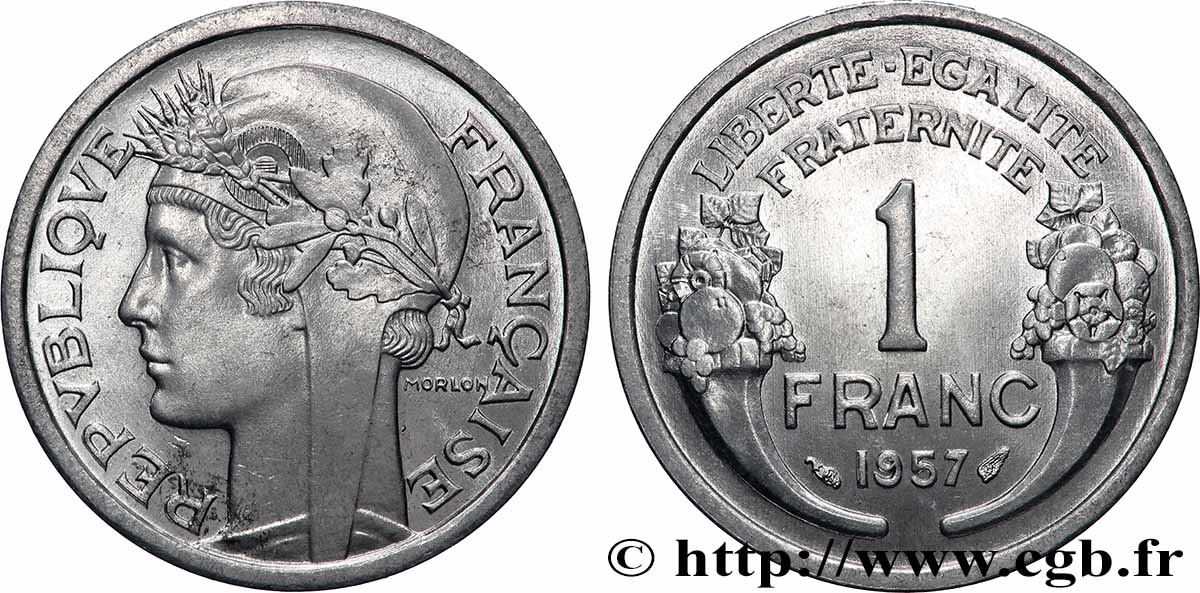 1 franc Morlon, légère 1957  F.221/19 ST65 