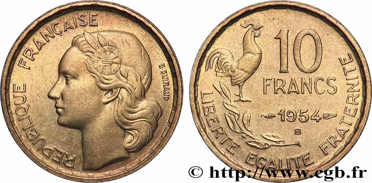 10 francs Guiraud 1954 Beaumont-Le-Roger F.363/11 VZ62 