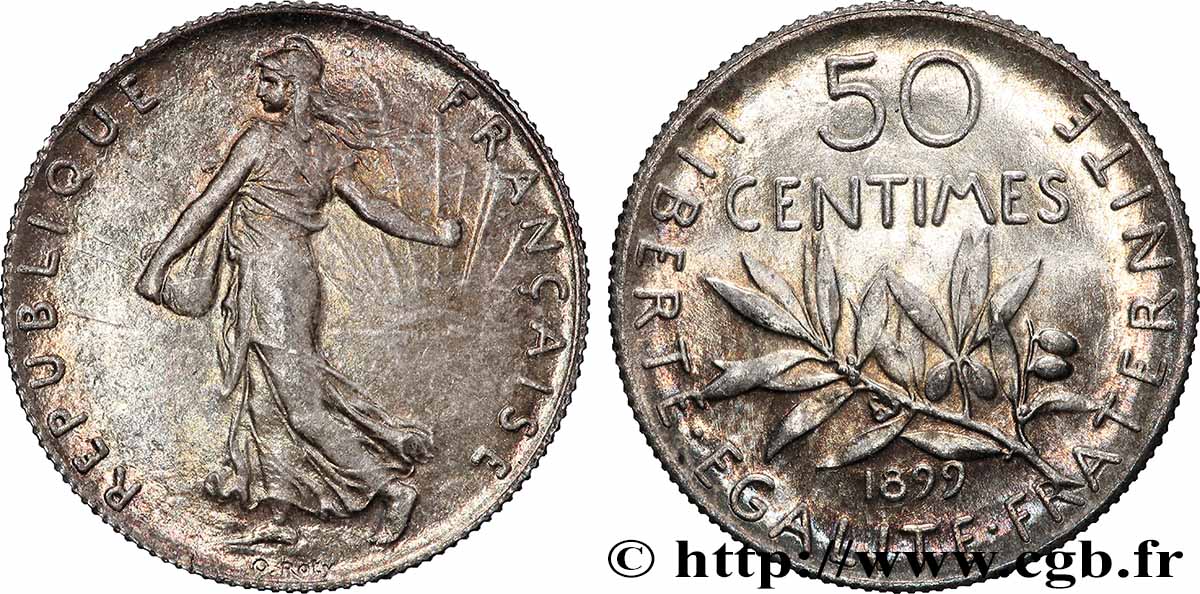50 centimes Semeuse 1899  F.190/5 fST63 
