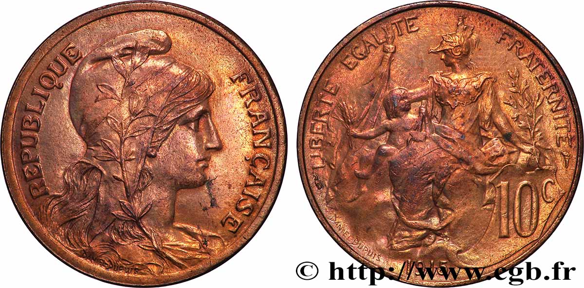 10 centimes Daniel-Dupuis 1915  F.136/24 fST 