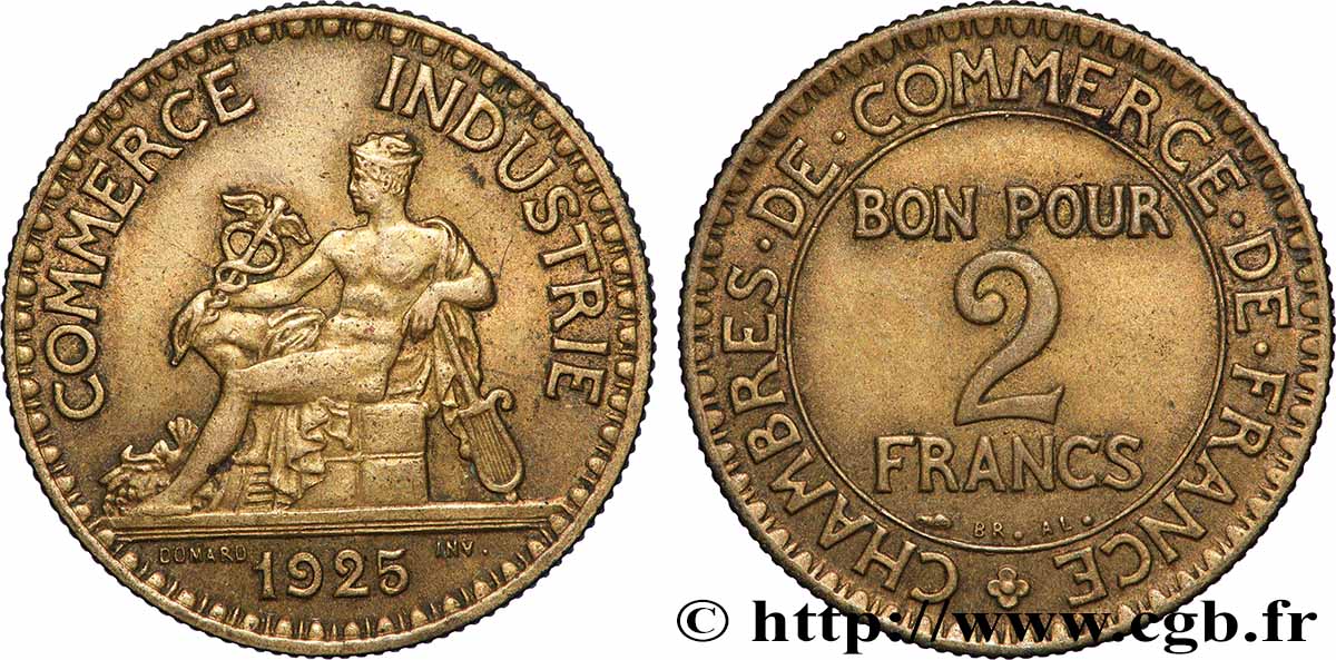 2 francs Chambres de Commerce 1925  F.267/7 fVZ 