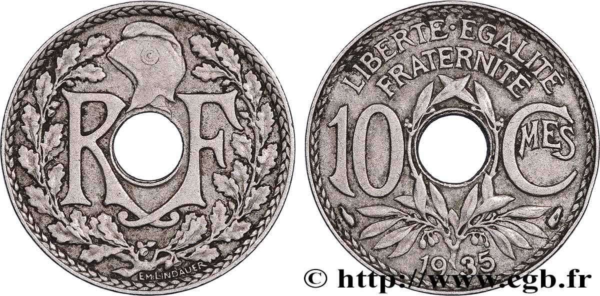 10 centimes Lindauer 1935  F.138/22 TTB+ 