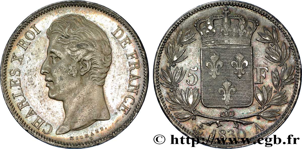 5 francs Charles X, 2e type 1830 Paris F.311/40 TTB53 