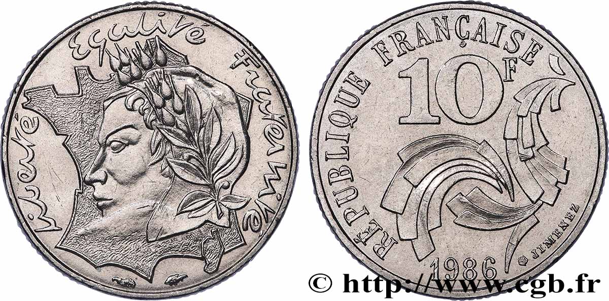 10 francs Jimenez 1986  F.373/2 SPL+ 