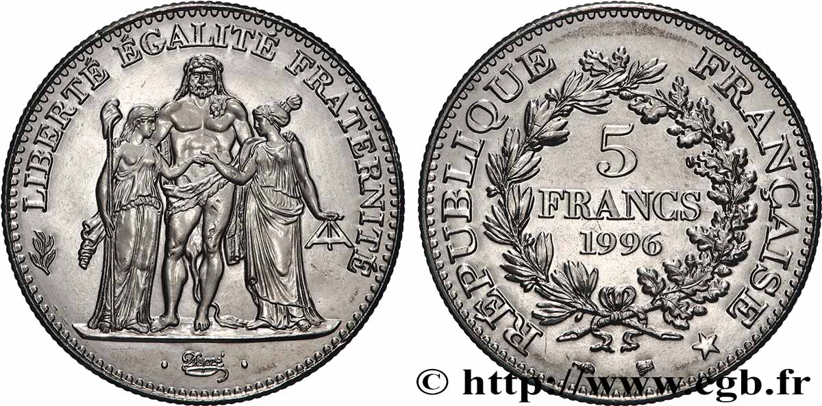 5 francs Hercule de Dupré 1996  F.346/2 MS 