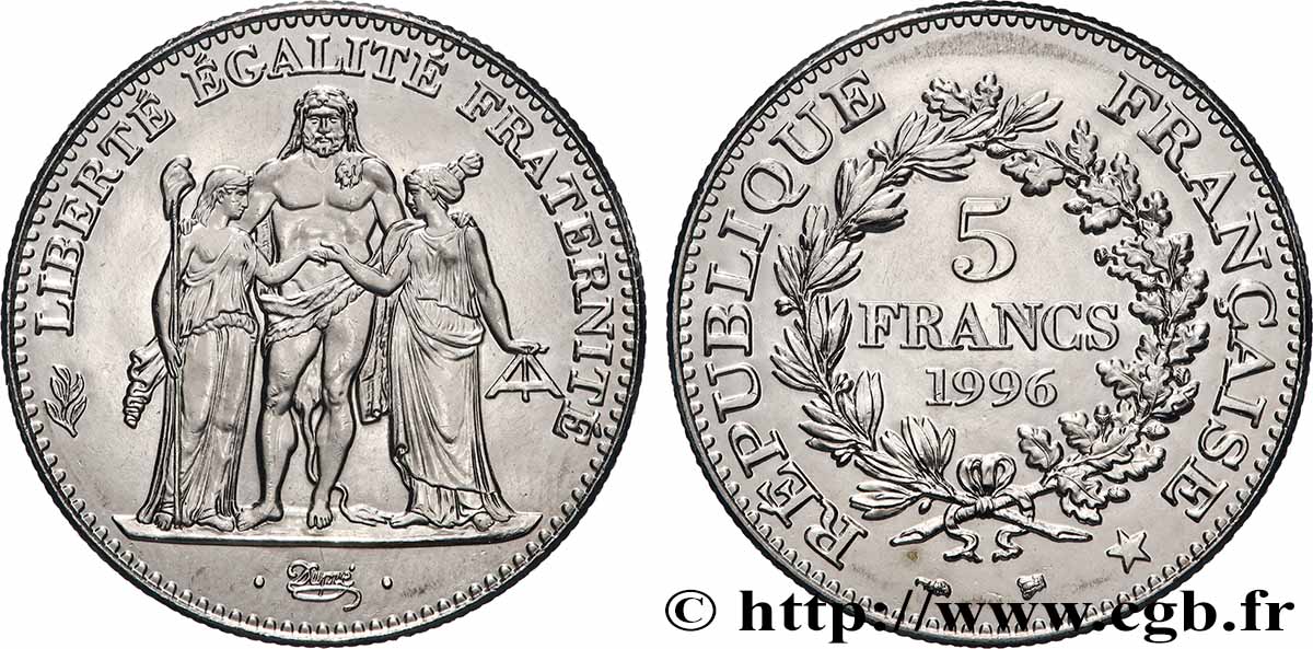 5 francs Hercule de Dupré 1996  F.346/2 MS 