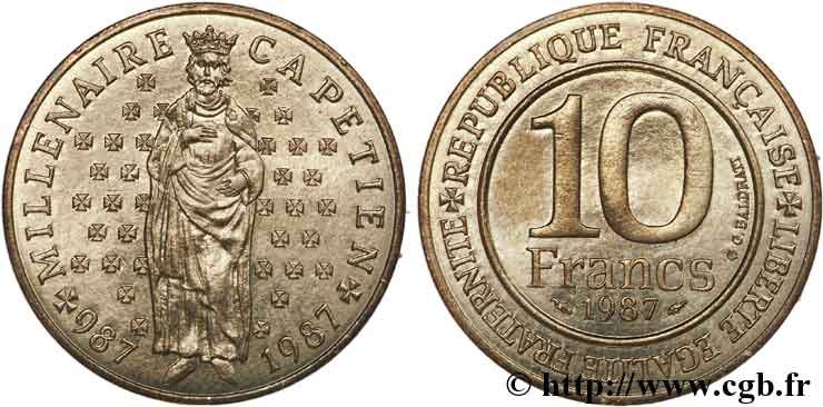 10 francs Millénaire Capétien 1987  F.371/2 SC63 