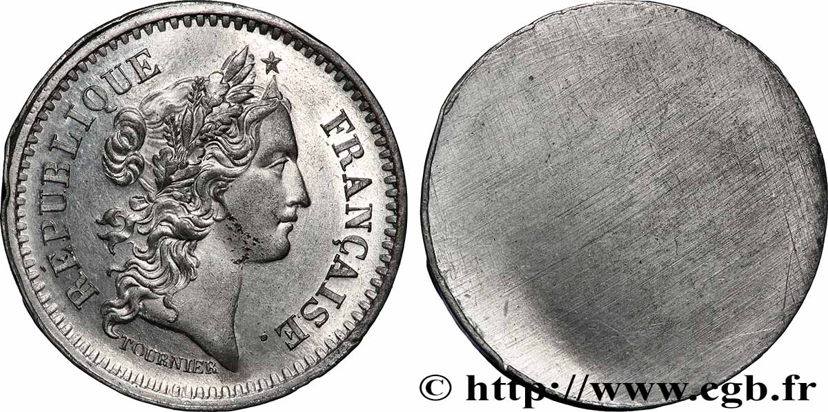 Concours de 20 francs, essai uniface d&nbsp;avers de Tournier n.d. Paris VG.3037 var VZ+ 