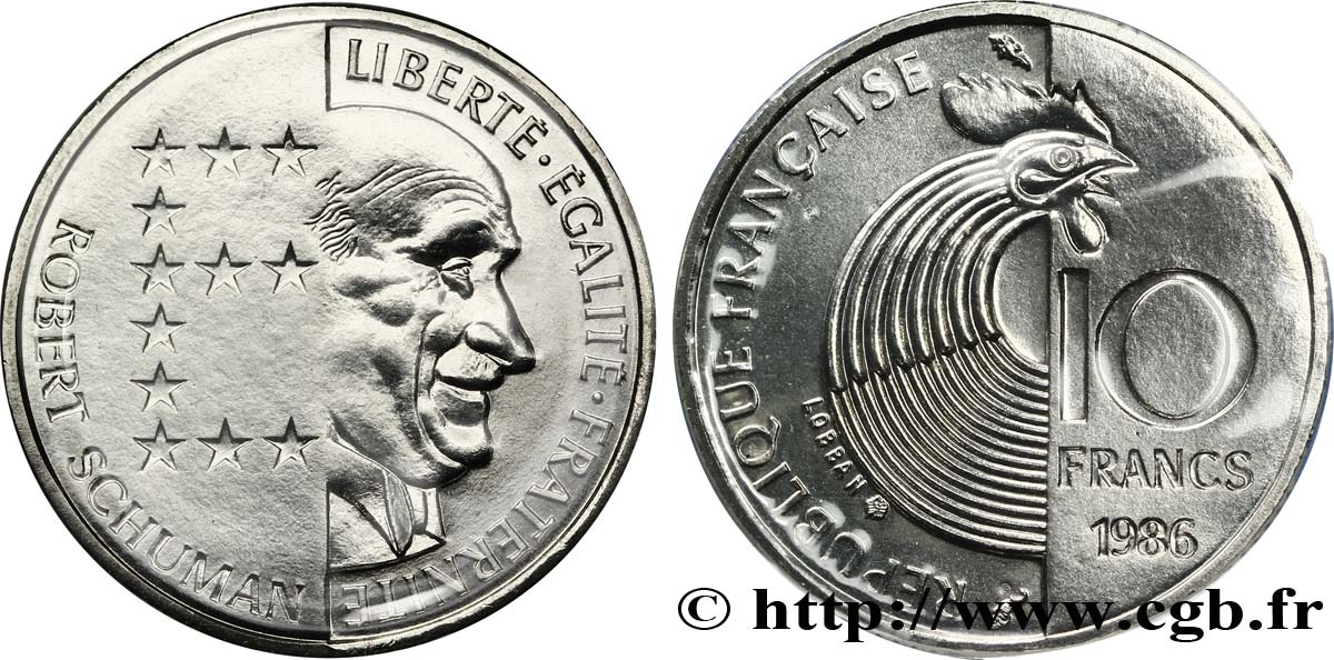 10 francs Robert Schuman 1986  F.374/2 FDC 