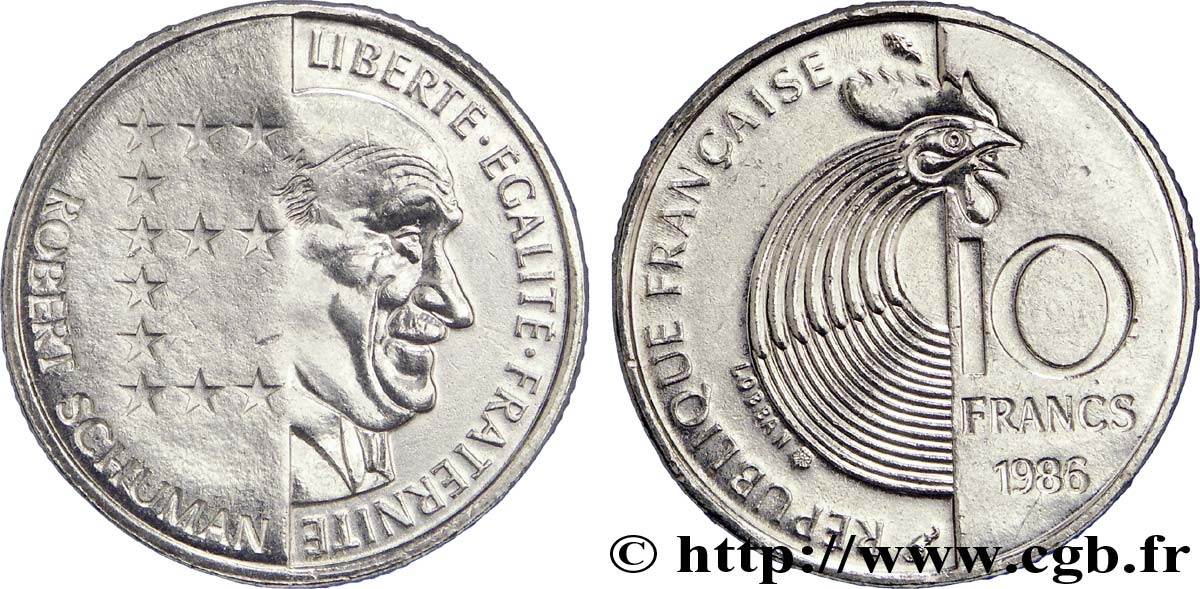 10 francs Robert Schuman 1986  F.374/2 VZ60 
