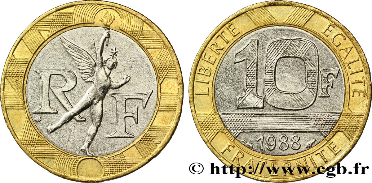 10 francs Génie de la Bastille 1988 Pessac F.375/2 VZ55 