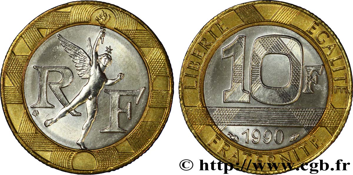 10 francs Génie de la Bastille 1990 Pessac F.375/5 fST63 