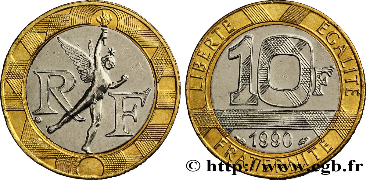 10 francs Génie de la Bastille 1990 Pessac F.375/5 VZ60 