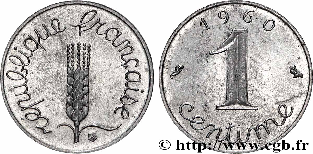 Pré-série sans le mot ESSAI de 1 centime épi 1960 Paris F.106/1 SUP 