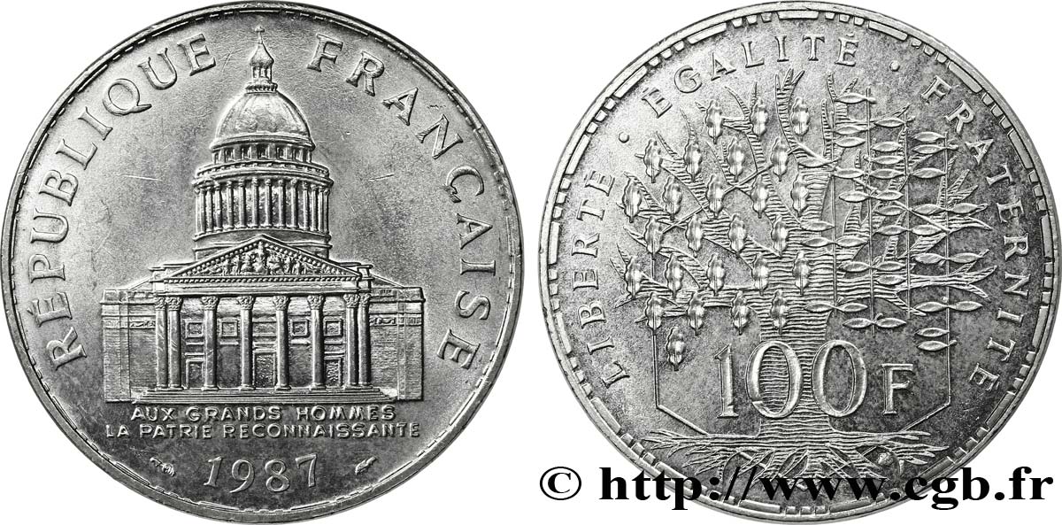 100 francs Panthéon 1987  F.451/7 SUP58 