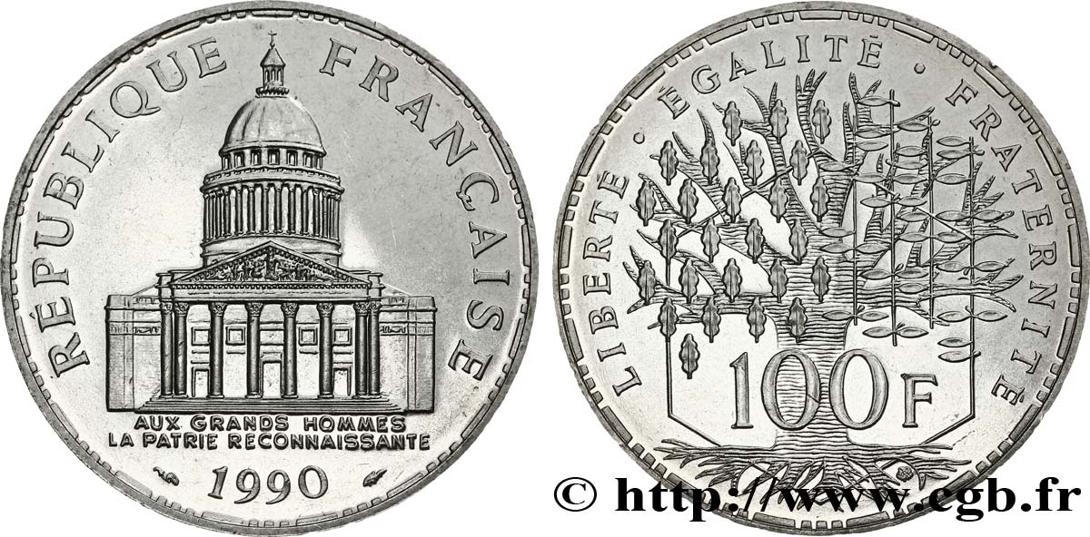 100 francs Panthéon 1990  F.451/10 SUP60 