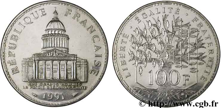 100 francs Panthéon 1991  F.451/11 MS60 