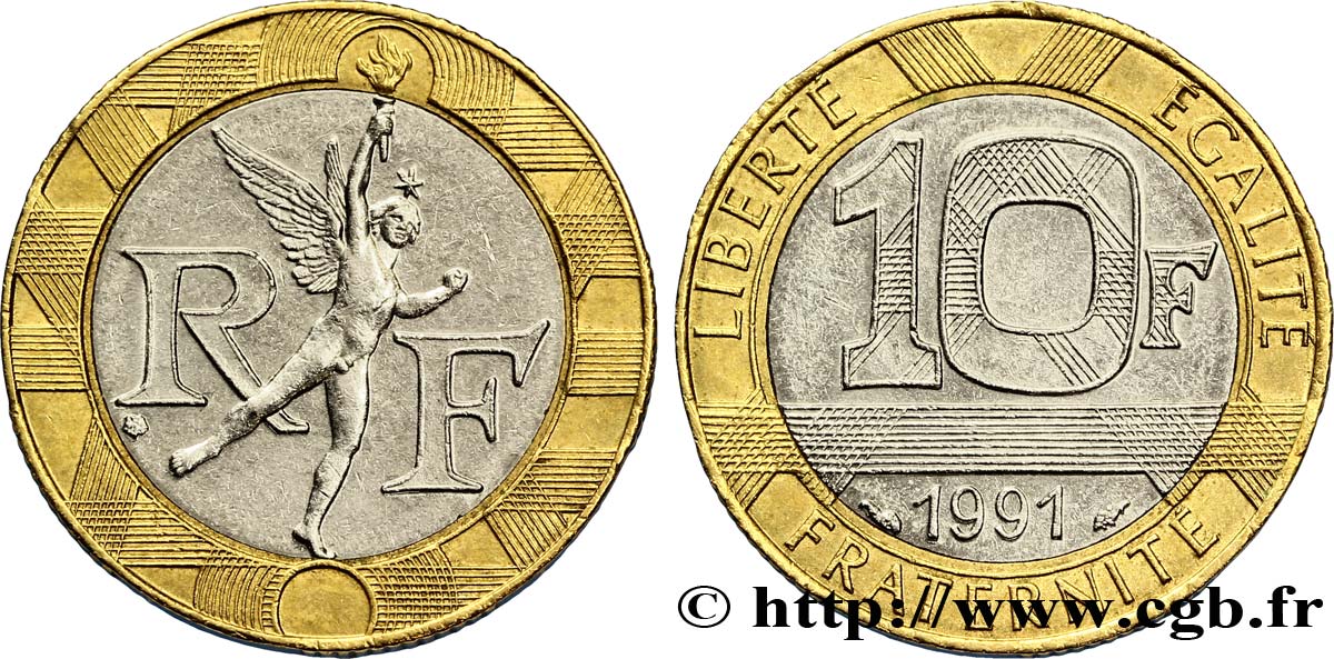 10 francs Génie de la Bastille 1991 Pessac F.375/6 VZ55 