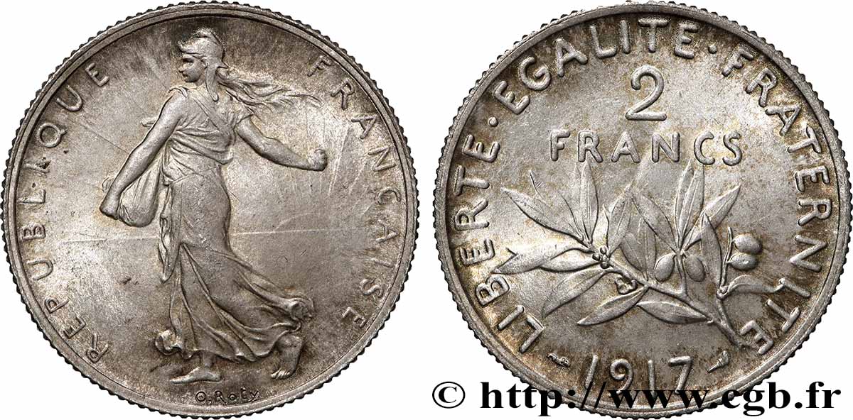 2 francs Semeuse 1917  F.266/19 SPL63 