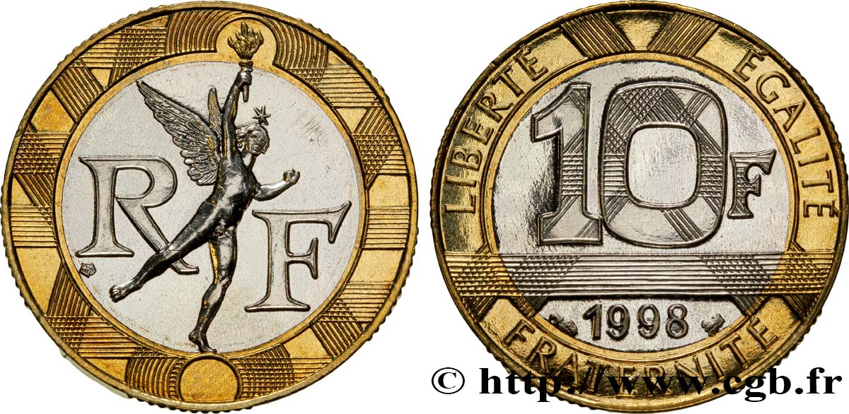 10 francs Génie de la Bastille 1998 Pessac F.375/15 FDC68 