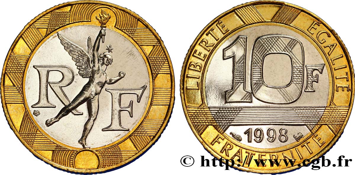 10 francs Génie de la Bastille 1998 Pessac F.375/15 MS65 