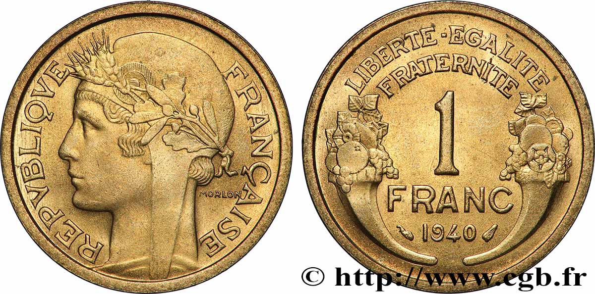 1 franc Morlon 1940 Paris F.219/11 MS63 