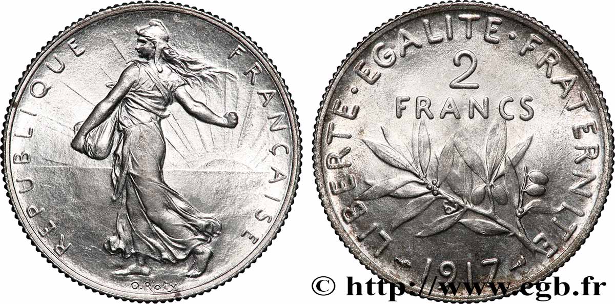 2 francs Semeuse 1917  F.266/19 MS63 