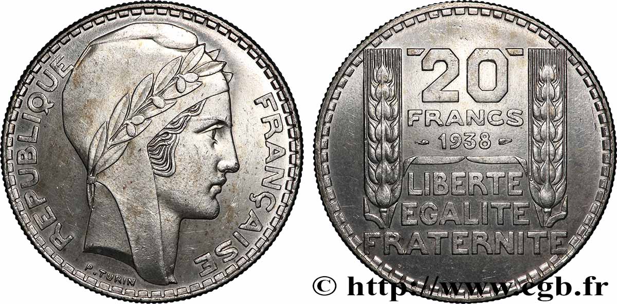 20 francs Turin 1938  F.400/9 MS60 