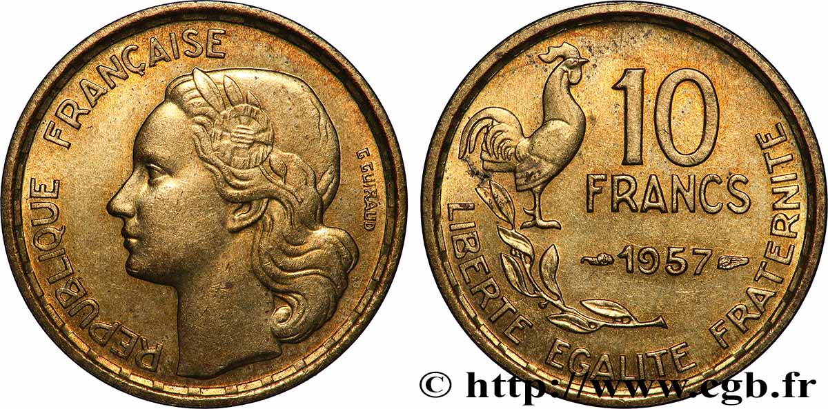 10 francs Guiraud 1957  F.363/13 MS63 