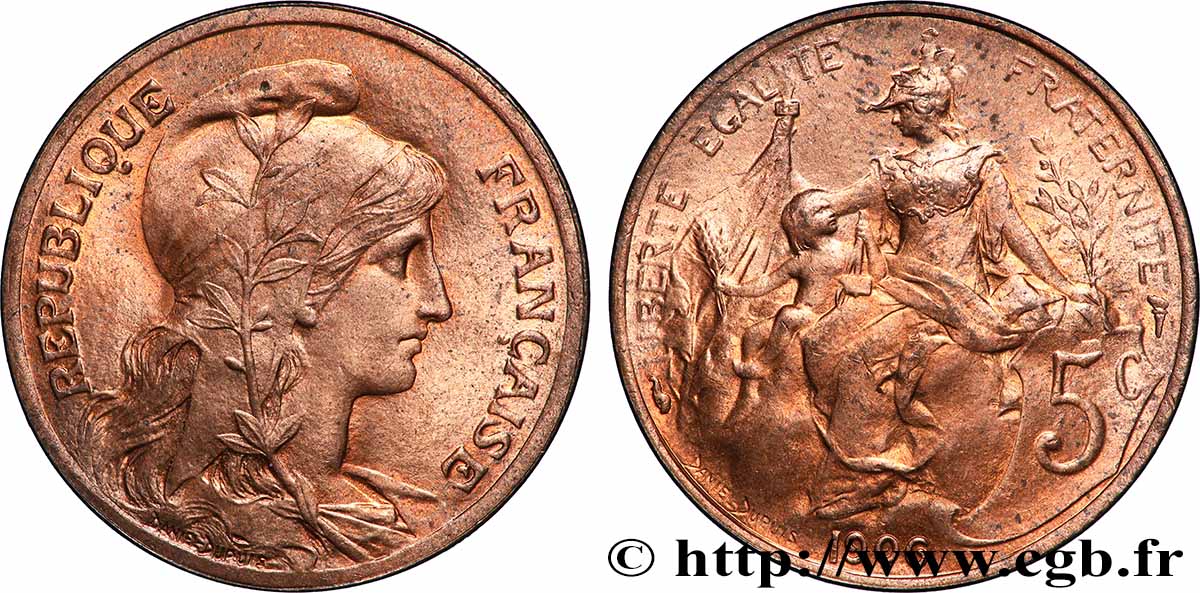 5 centimes Daniel-Dupuis 1906  F.119/16 MS63 