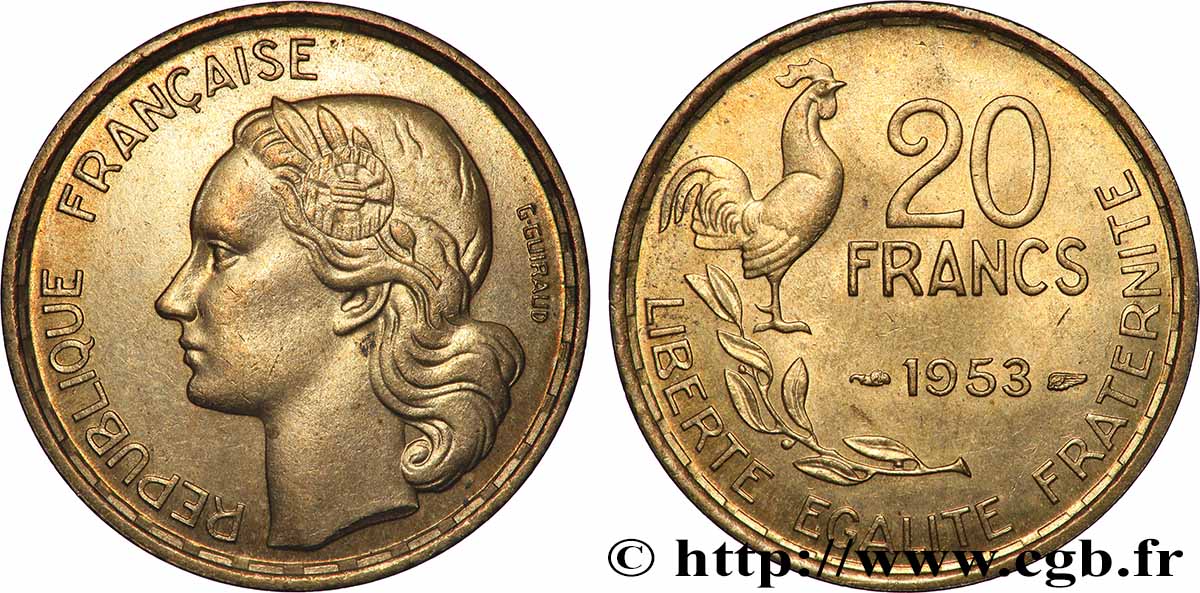 20 francs G. Guiraud 1953  F.402/11 SC63 