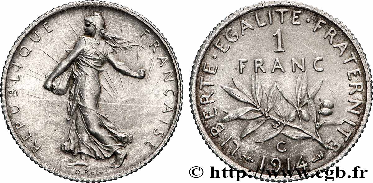 1 franc Semeuse 1914 Castelsarrasin F.217/20 MS62 
