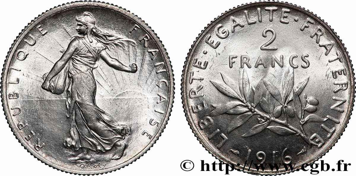 2 francs Semeuse 1916  F.266/18 SC63 