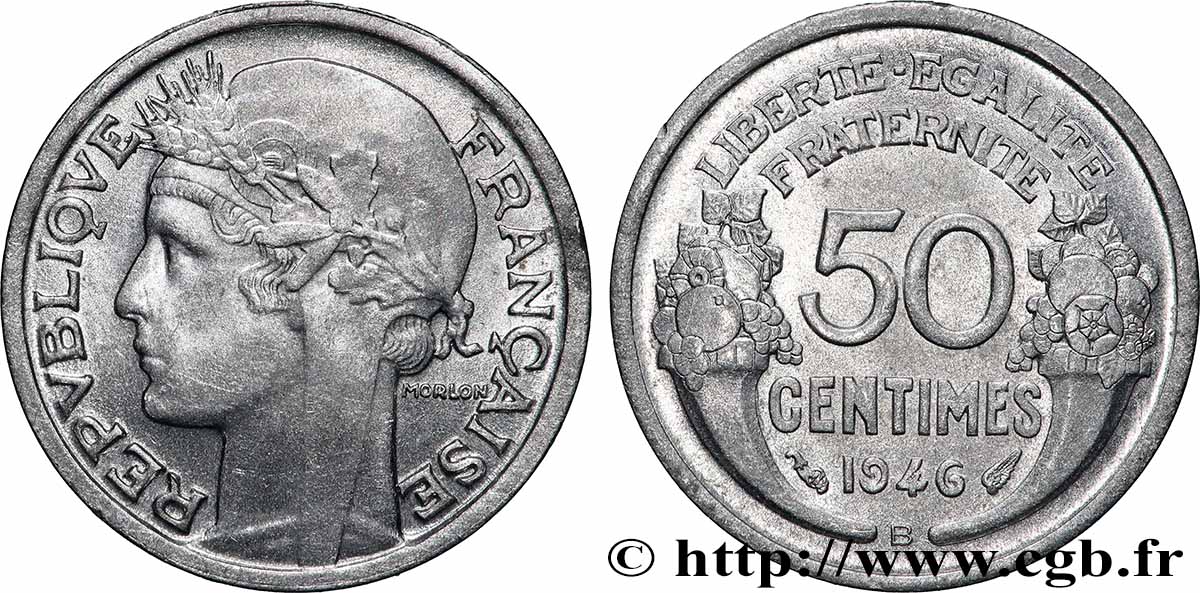 50 centimes Morlon, légère 1946 Beaumont-le-Roger F.194/9 MS 