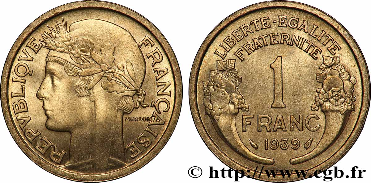 1 franc Morlon 1939 Paris F.219/10 MS65 