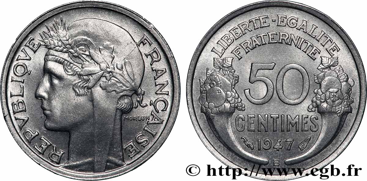 50 centimes Morlon, légère 1947 Beaumont-le-Roger F.194/11 fST63 