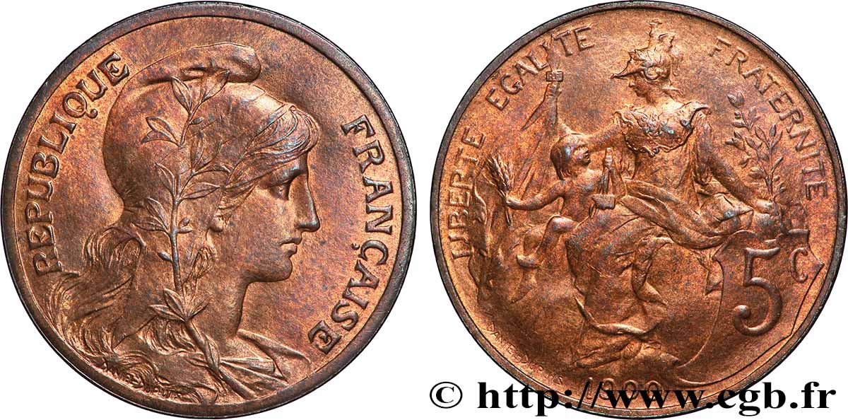 5 centimes Daniel-Dupuis 1900  F.119/9 MS64 