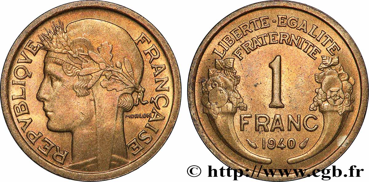 1 franc Morlon 1940 Paris F.219/11 MS62 